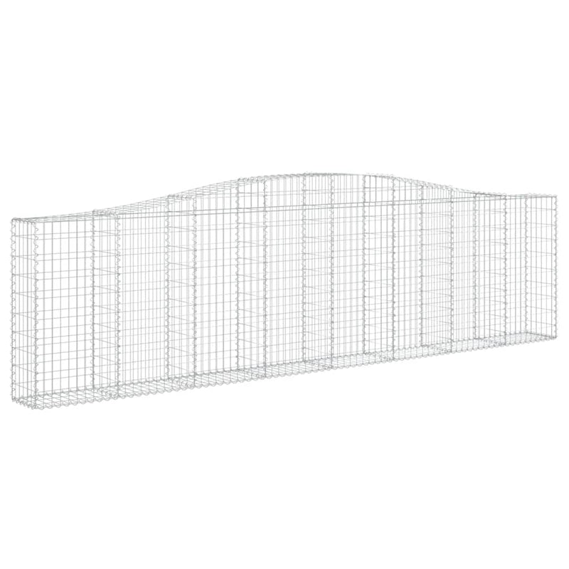 vidaXL Arched Gabion Baskets 2 pcs 400x30x100/120 cm Galvanised Iron