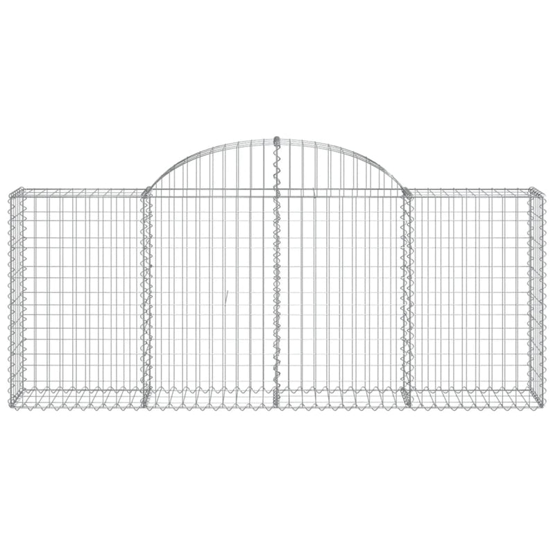 vidaXL Arched Gabion Baskets 2 pcs 200x30x80/100 cm Galvanised Iron