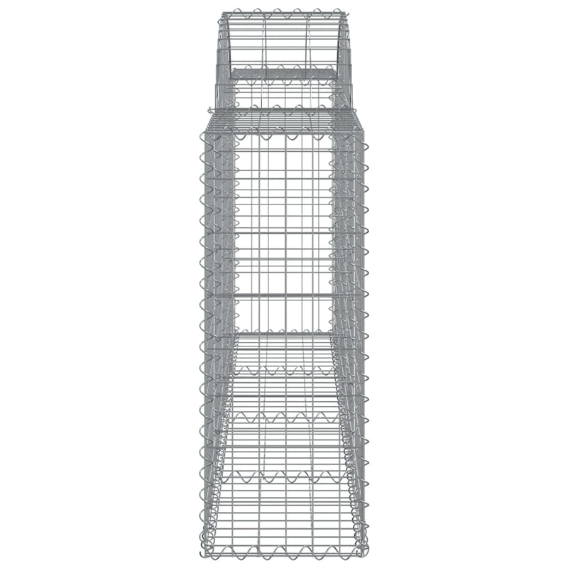 vidaXL Arched Gabion Baskets 2 pcs 200x30x80/100 cm Galvanised Iron
