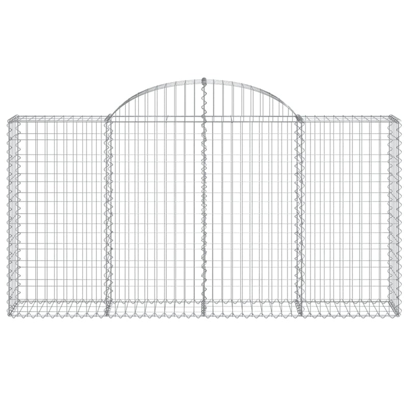 vidaXL Arched Gabion Baskets 2 pcs 200x30x100/120 cm Galvanised Iron