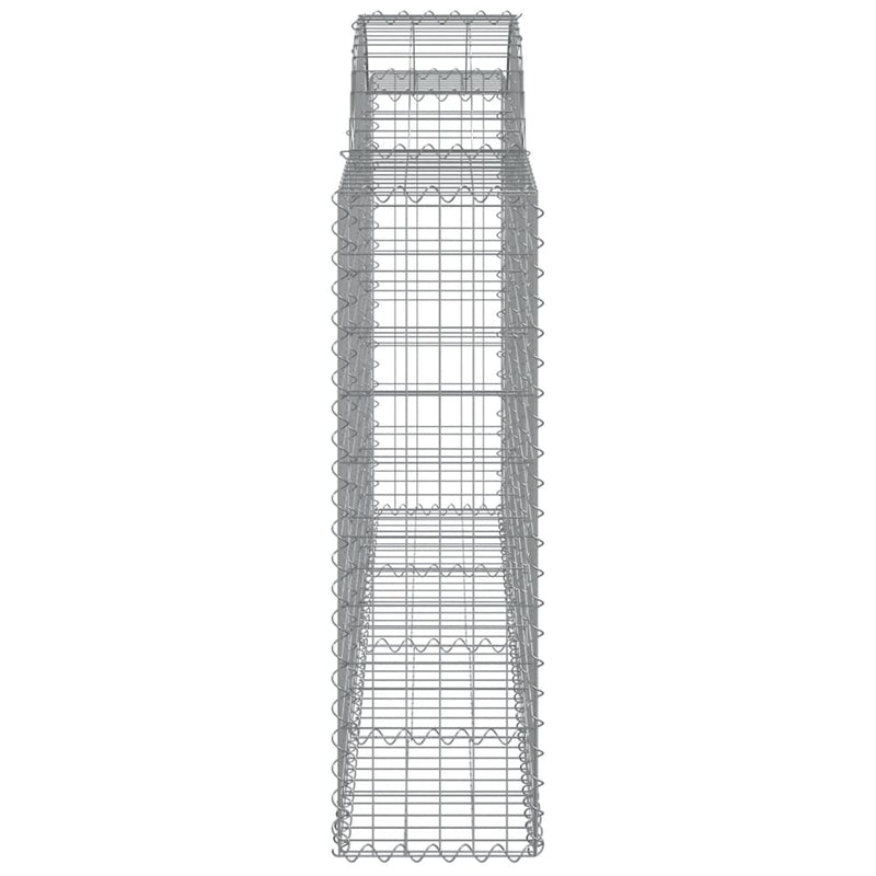vidaXL Arched Gabion Baskets 2 pcs 200x30x100/120 cm Galvanised Iron