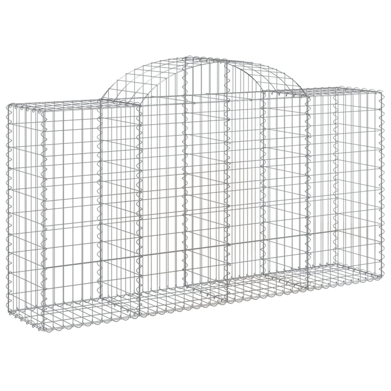vidaXL Arched Gabion Baskets 2 pcs 200x50x100/120 cm Galvanised Iron