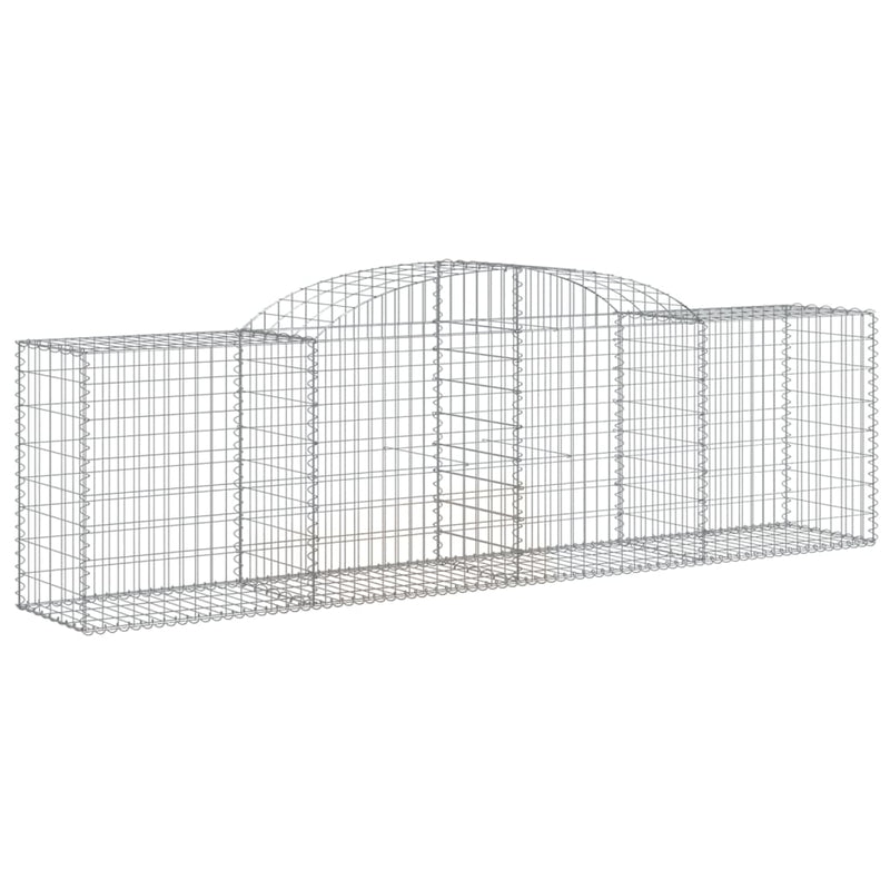 vidaXL Arched Gabion Baskets 2 pcs 300x50x80/100 cm Galvanised Iron
