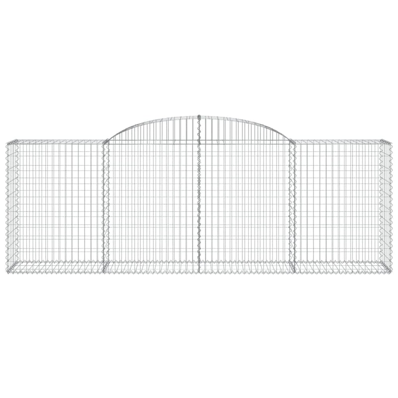 vidaXL Arched Gabion Baskets 2 pcs 300x50x100/120 cm Galvanised Iron