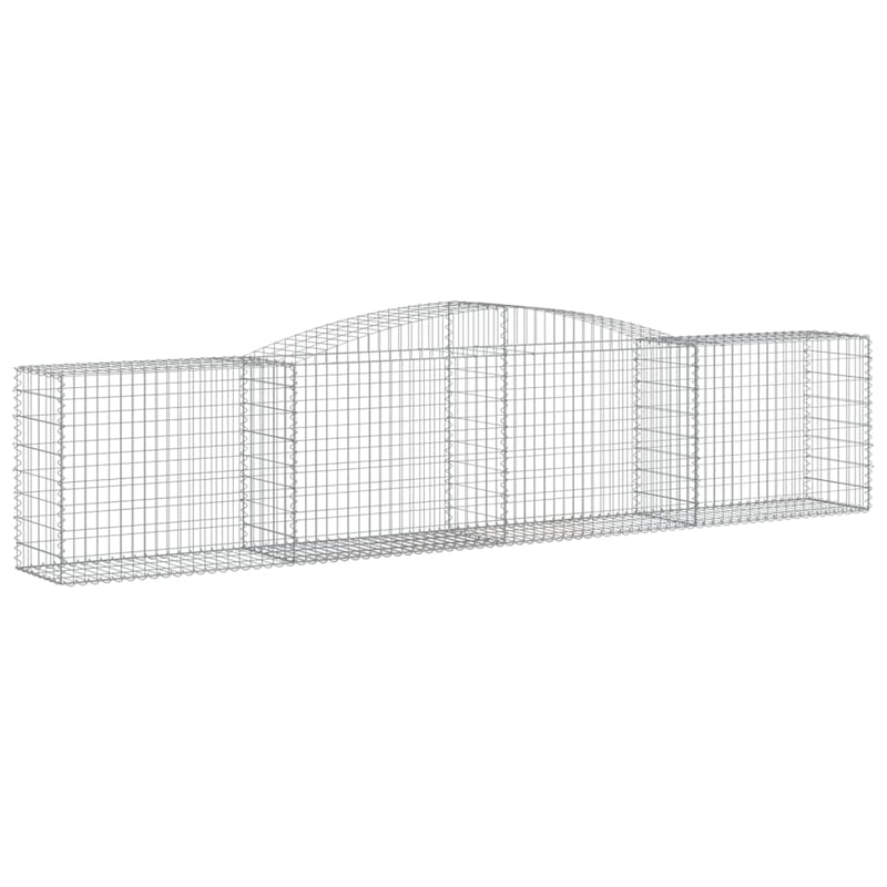 vidaXL Arched Gabion Baskets 2 pcs 400x50x80/100 cm Galvanised Iron