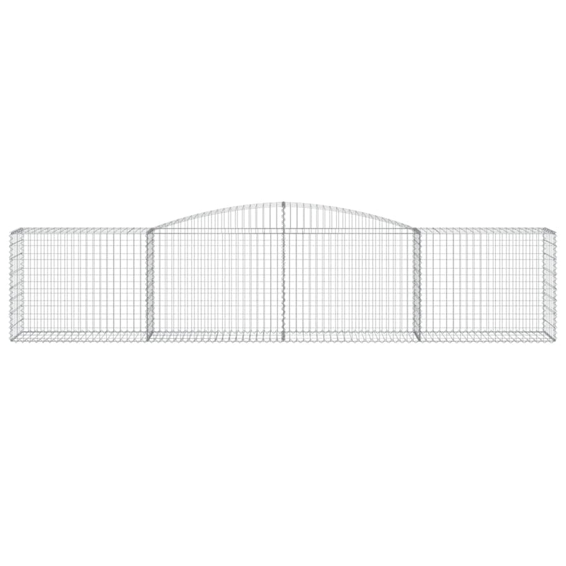 vidaXL Arched Gabion Baskets 2 pcs 400x50x80/100 cm Galvanised Iron