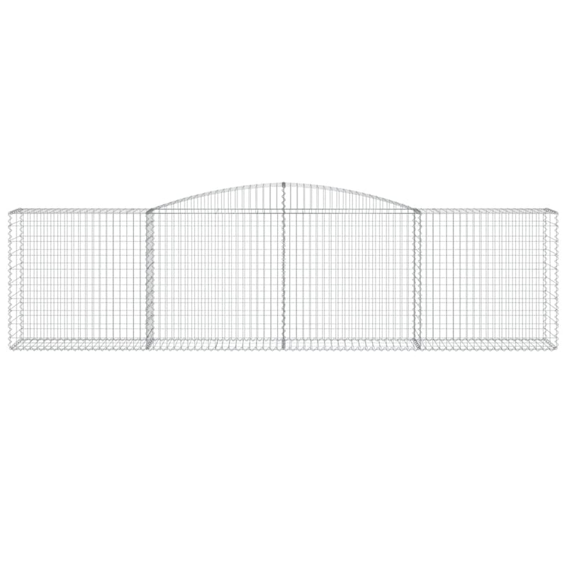 vidaXL Arched Gabion Baskets 2 pcs 400x50x100/120 cm Galvanised Iron