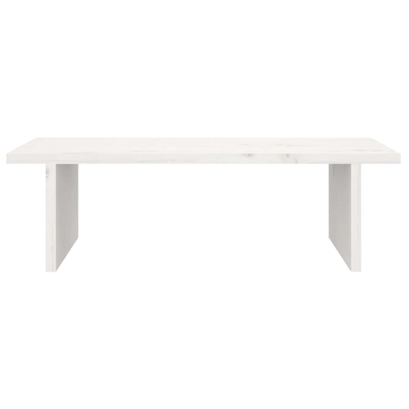 Monitor Stand White 50x27x15 cm Solid Wood Pine