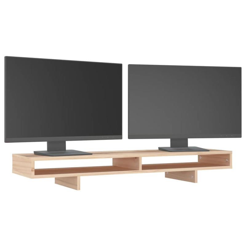 vidaXL Monitor Stand 100x27x14 cm Solid Wood Pine