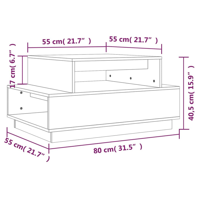 vidaXL Coffee Table 80x55x40.5 cm Solid Wood Pine