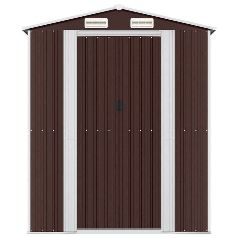 vidaXL Garden Shed Dark Brown 192x191x223 cm Galvanised Steel