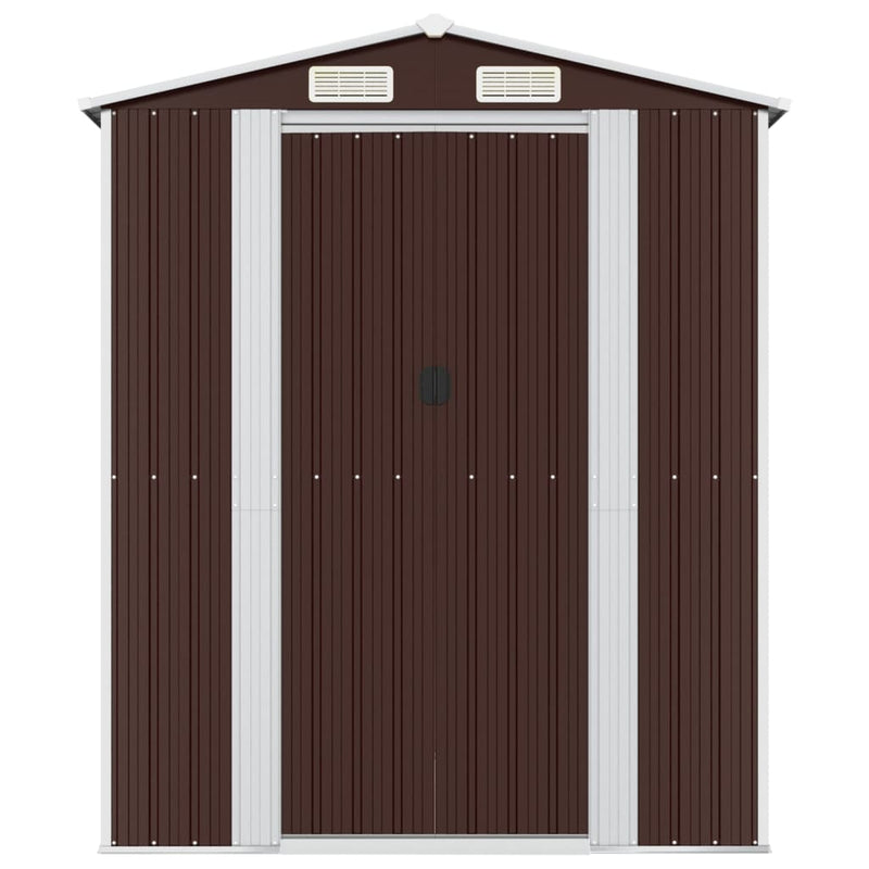 vidaXL Garden Shed Dark Brown 192x357x223 cm Galvanised Steel
