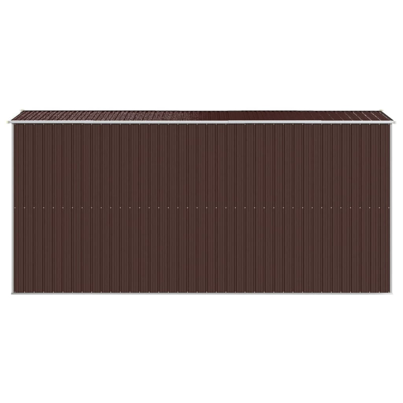 vidaXL Garden Shed Dark Brown 192x440x223 cm Galvanised Steel