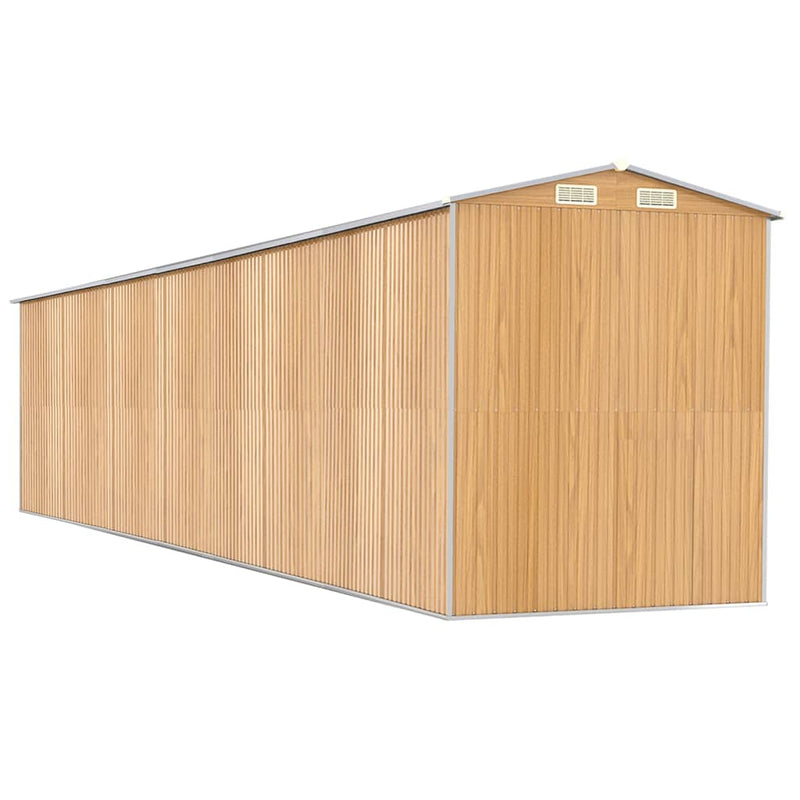 vidaXL Garden Shed Light Brown 192x938x223 cm Galvanised Steel