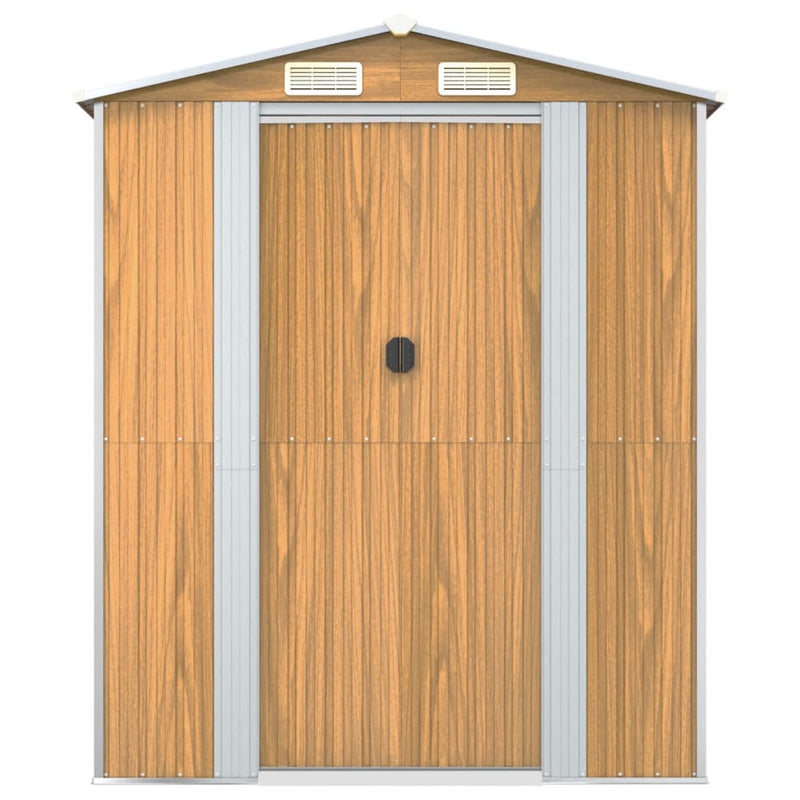vidaXL Garden Shed Light Brown 192x1021x223 cm Galvanised Steel