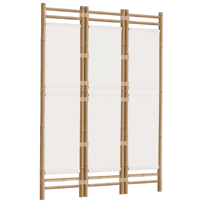 vidaXL Folding 3-Panel Room Divider 120 cm Bamboo and Canvas