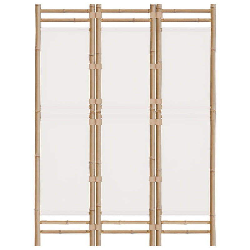 vidaXL Folding 3-Panel Room Divider 120 cm Bamboo and Canvas
