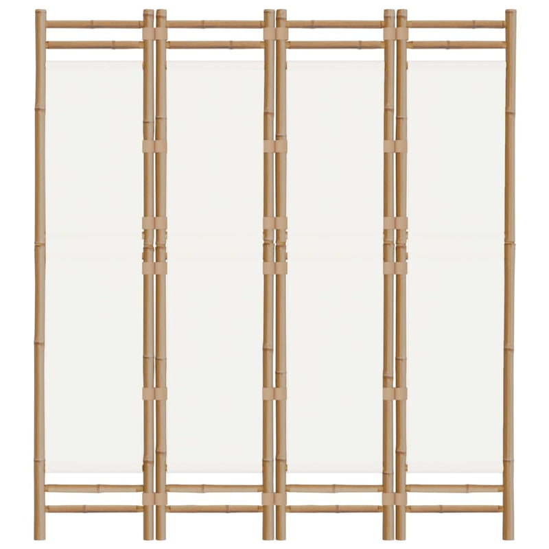vidaXL Folding 4-Panel Room Divider 160 cm Bamboo and Canvas