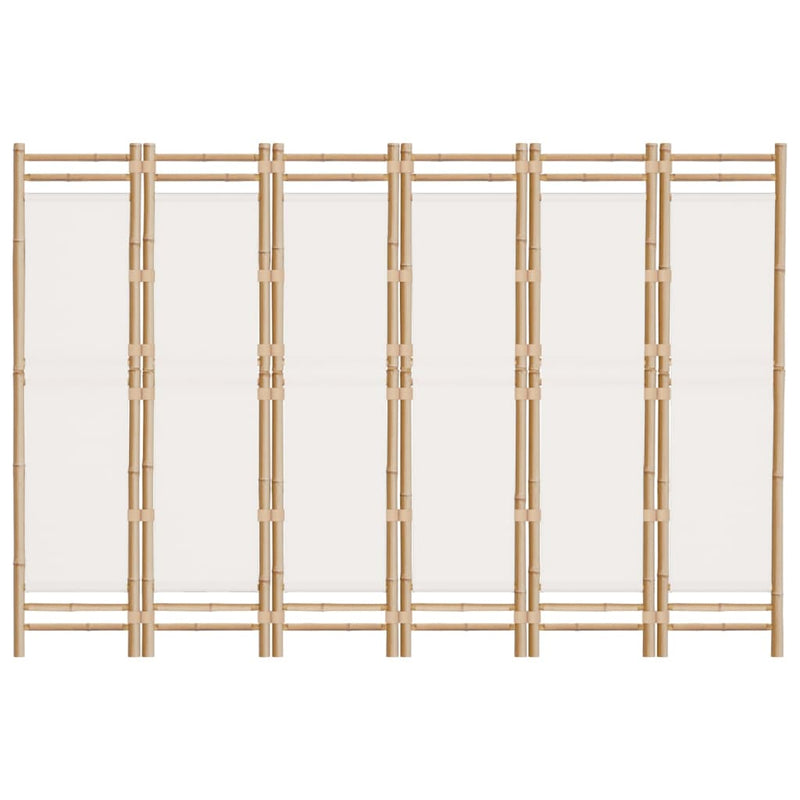 vidaXL Folding 6-Panel Room Divider 240 cm Bamboo and Canvas