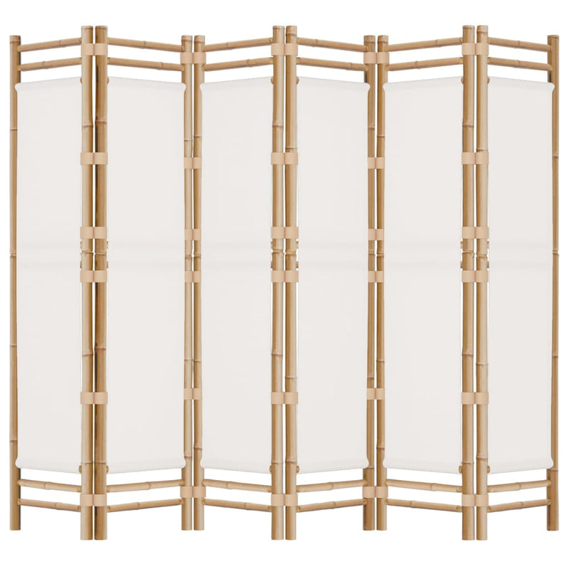 vidaXL Folding 6-Panel Room Divider 240 cm Bamboo and Canvas