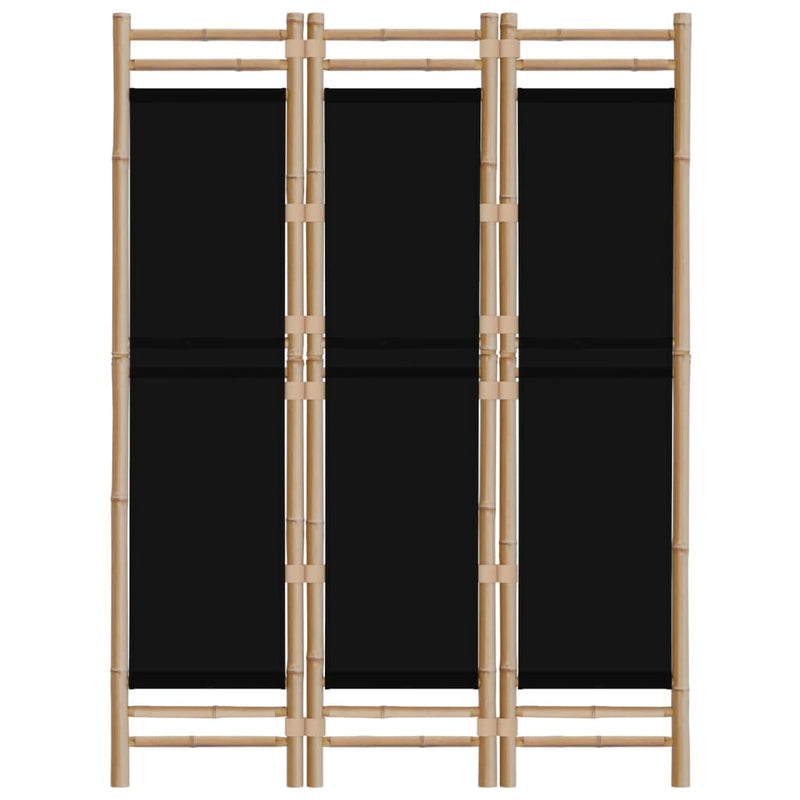 vidaXL Folding 3-Panel Room Divider 120 cm Bamboo and Canvas