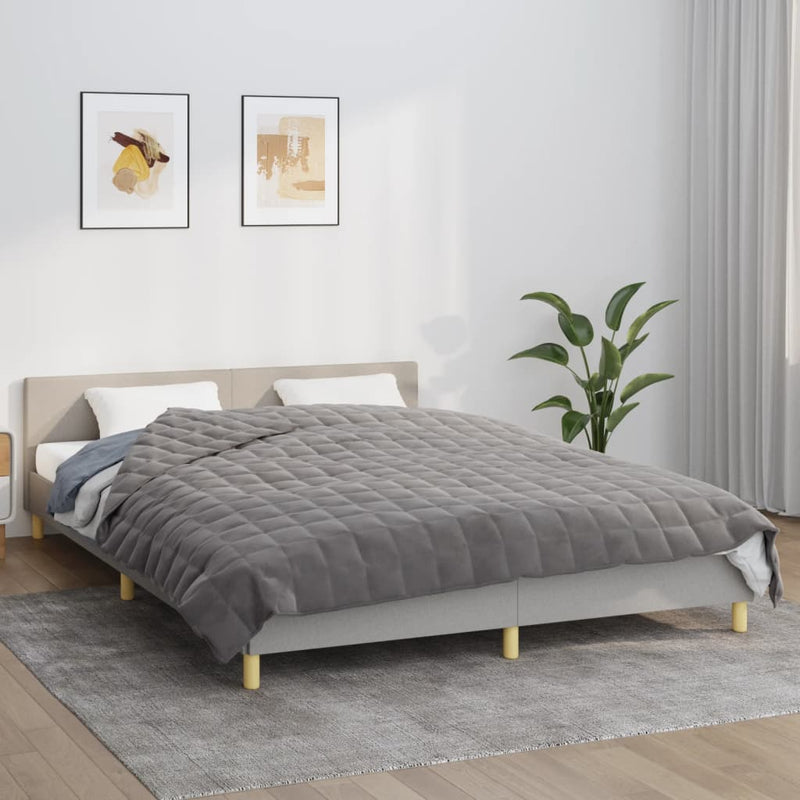 vidaXL Weighted Blanket Grey 200x200 cm 9 kg Fabric