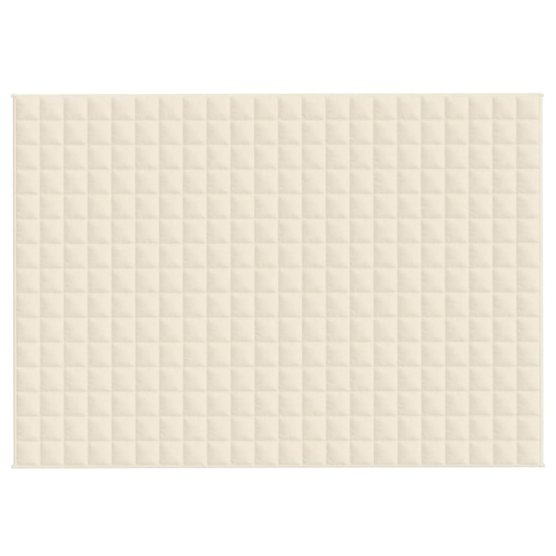 vidaXL Weighted Blanket Light Cream 155x220 cm 7 kg Fabric