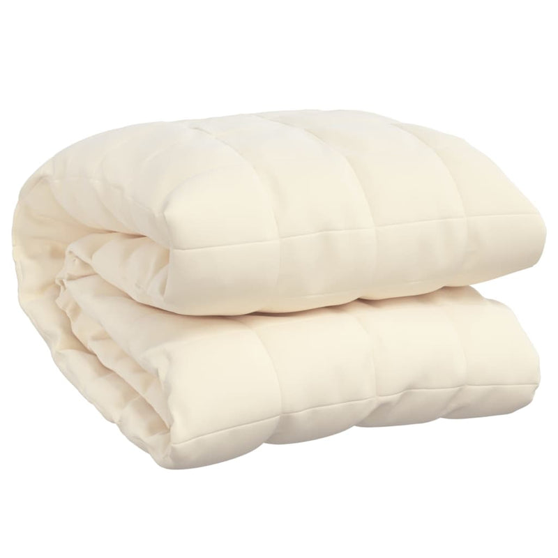 vidaXL Weighted Blanket Light Cream 200x200 cm 9 kg Fabric