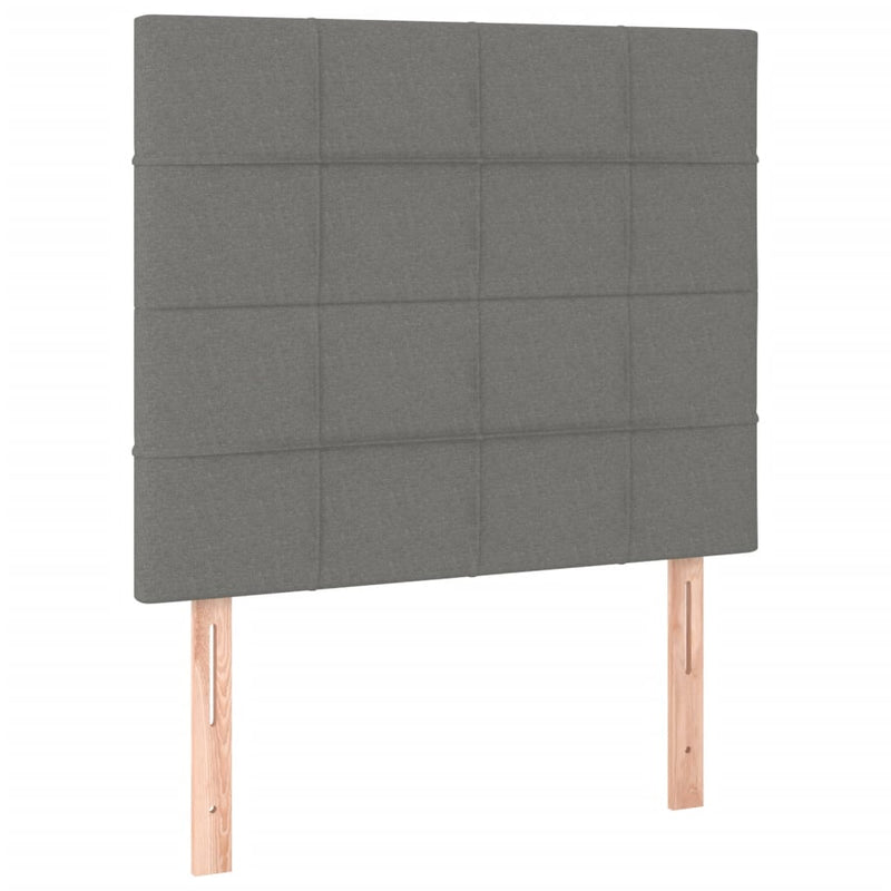 vidaXL Box Spring Bed with Mattress Dark Grey 106x203 cm King Single Size Fabric