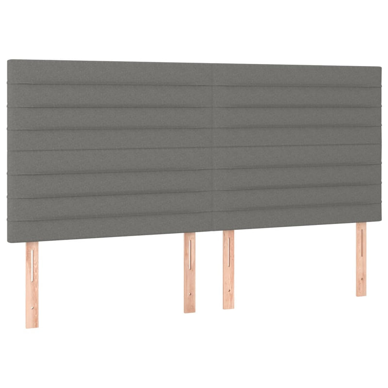 vidaXL Box Spring Bed with Mattress Dark Grey 153x203 cm Queen Size Fabric