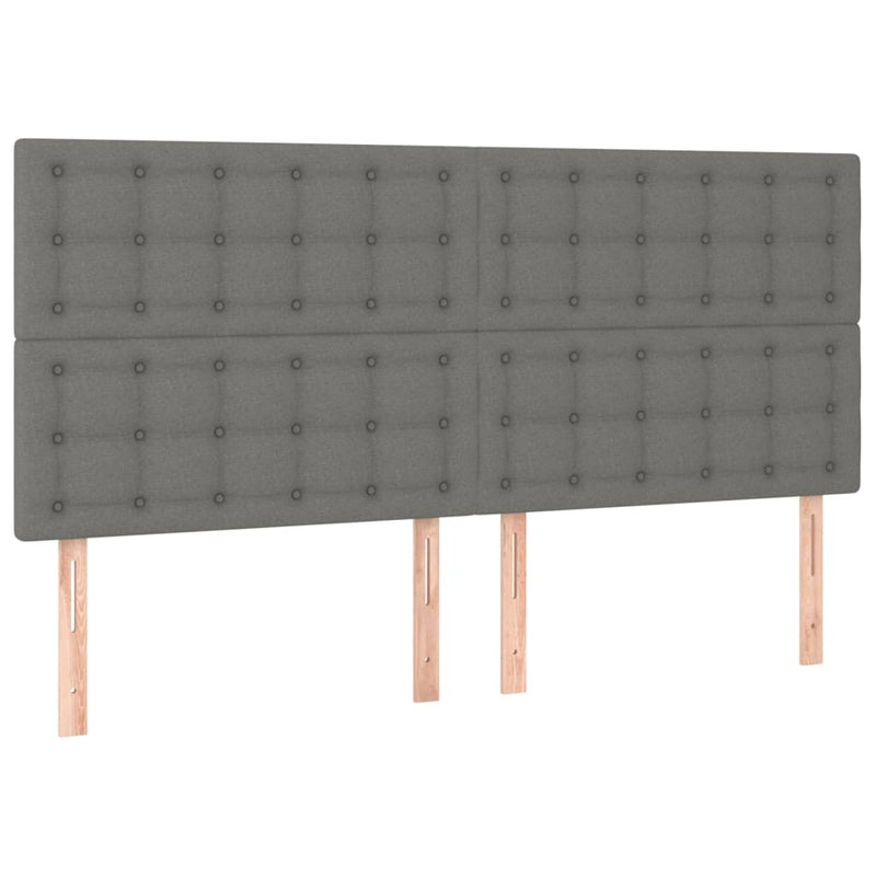 vidaXL Box Spring Bed with Mattress Dark Grey 153x203 cm Queen Size Fabric