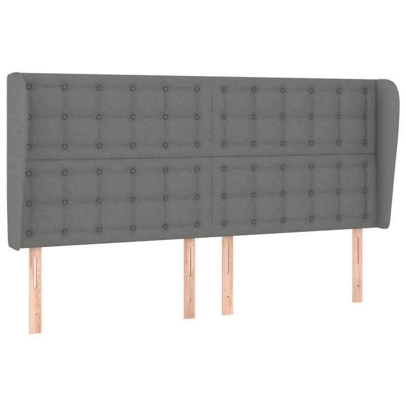 vidaXL Box Spring Bed with Mattress Dark Grey 153x203 cm Queen Size Fabric