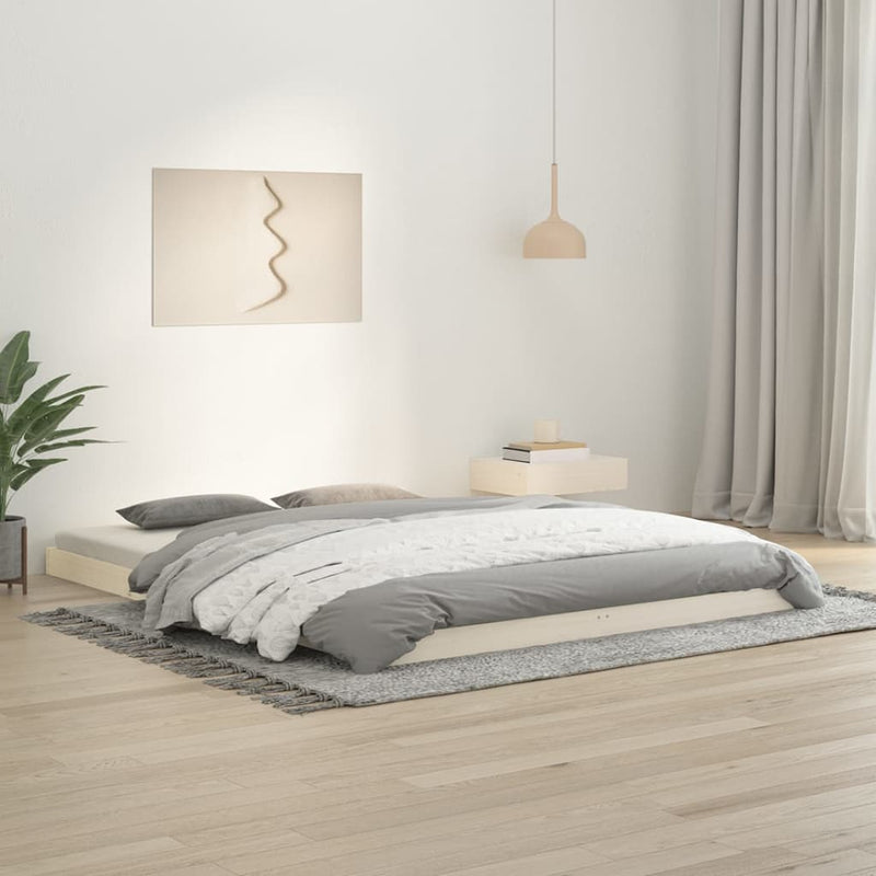 vidaXL Bed Frame without Mattress White 150x200 cm Solid Wood Pine