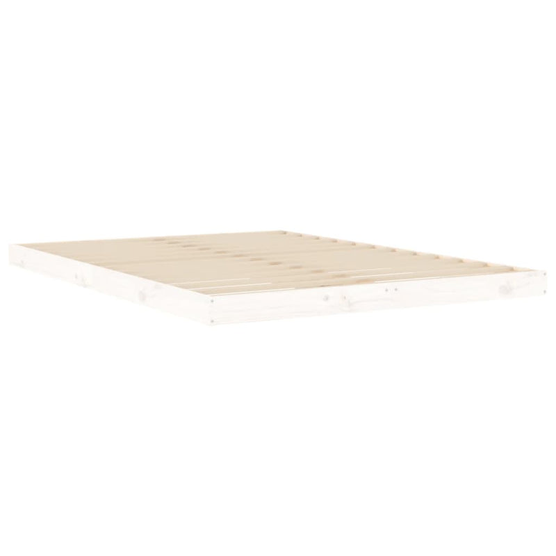 vidaXL Bed Frame without Mattress White 135x190 cm Solid Wood Pine