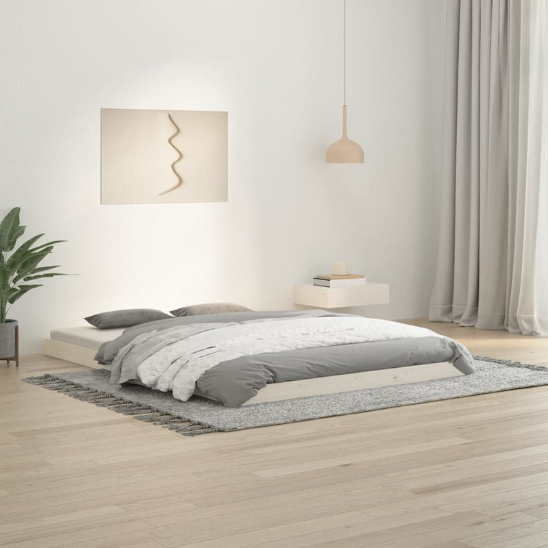 vidaXL Bed Frame without Mattress White 135x190 cm Solid Wood Pine