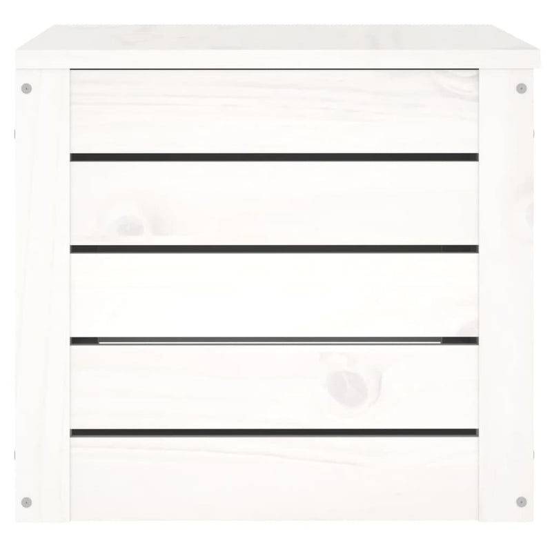 Storage Box White 59.5x36.5x33 cm Solid Wood Pine