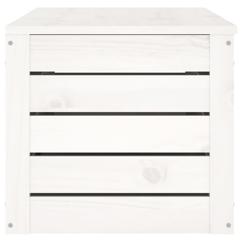 Storage Box White 109x36.5x33 cm Solid Wood Pine