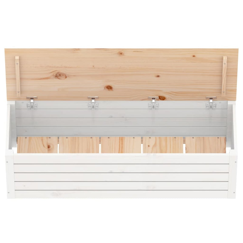 Storage Box White 109x36.5x33 cm Solid Wood Pine