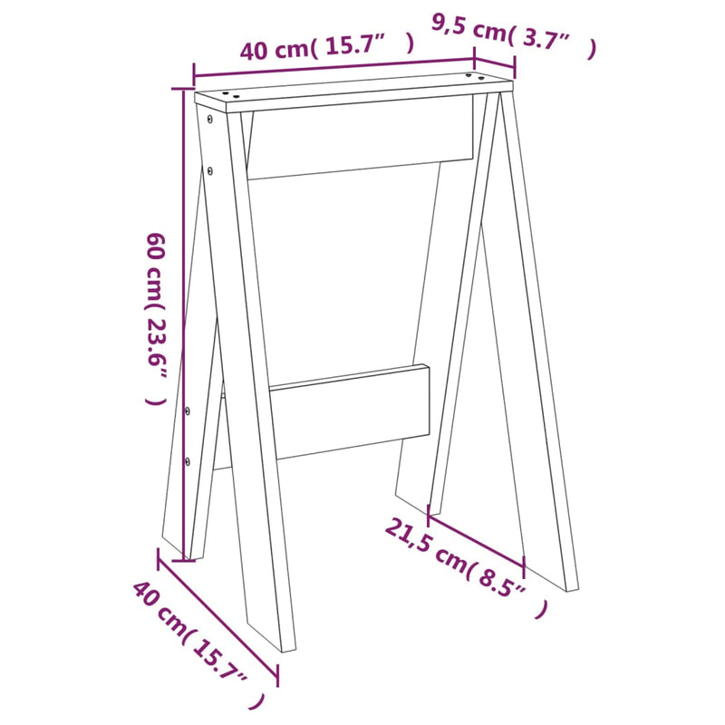 vidaXL Stools 2 pcs 40x40x60 cm Solid Wood Pine