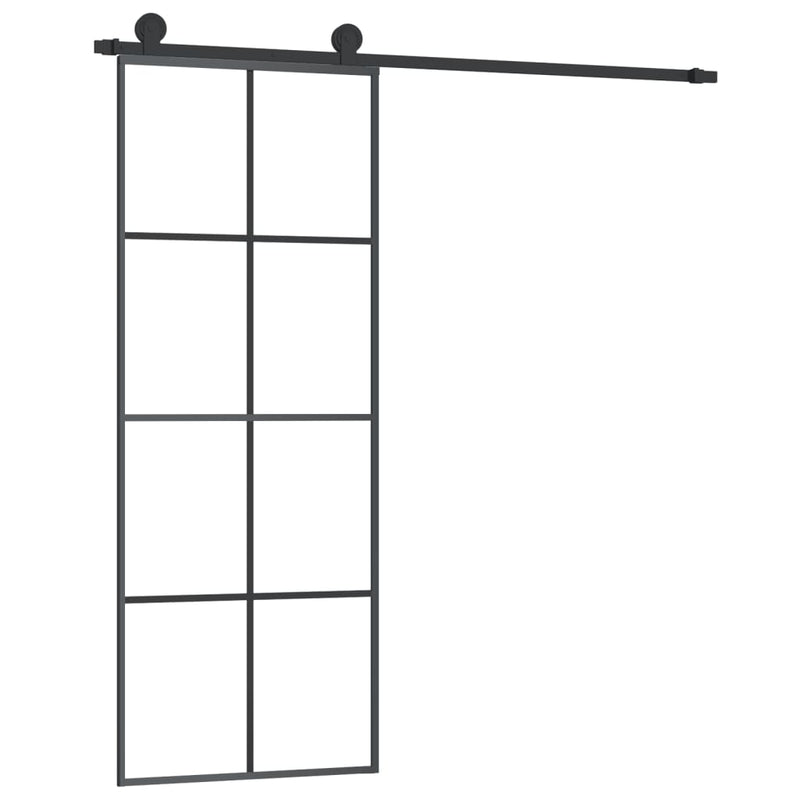 vidaXL Sliding Door with Hardware Set 76x205 cm ESG Glass&Aluminium
