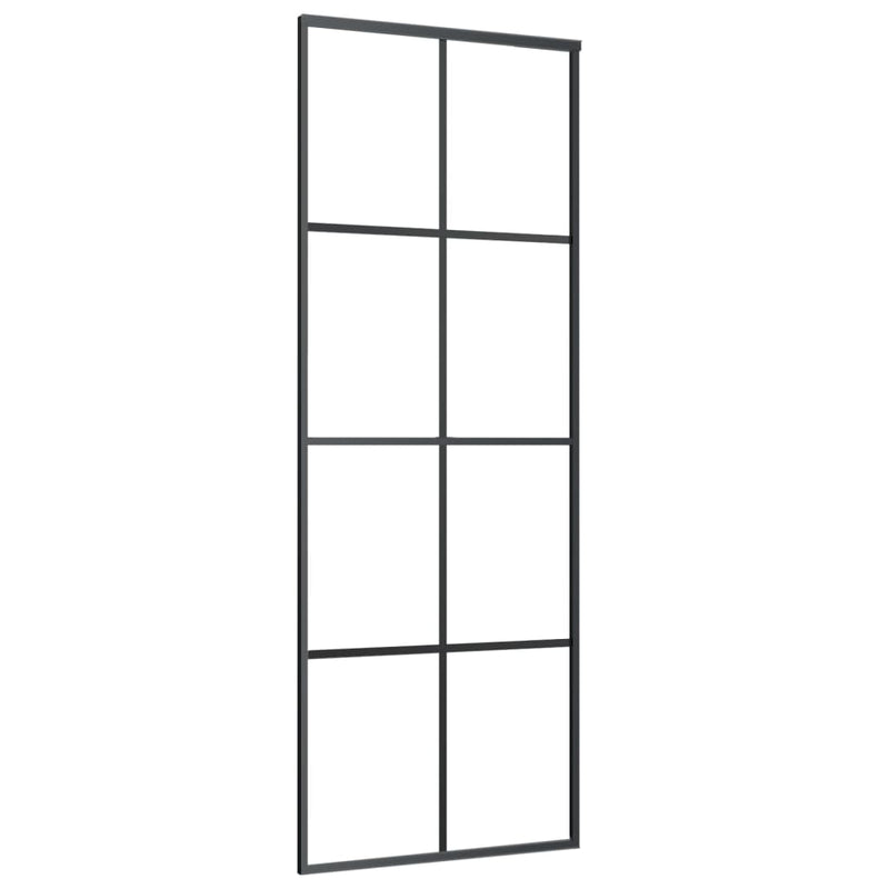 vidaXL Sliding Door with Hardware Set 76x205 cm ESG Glass&Aluminium