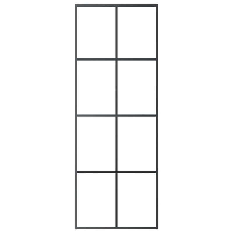 vidaXL Sliding Door with Hardware Set 76x205 cm ESG Glass&Aluminium