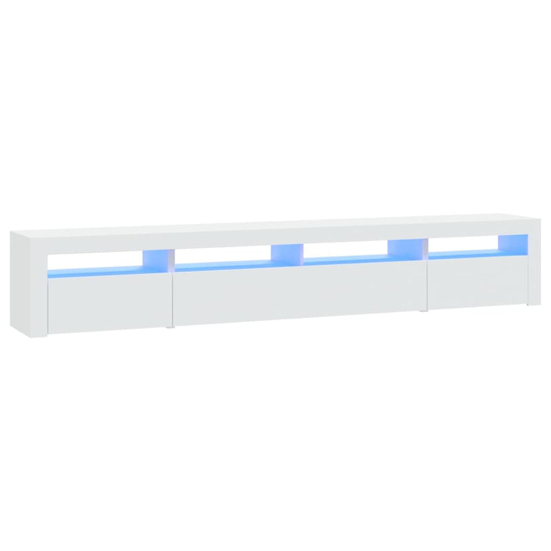 vidaXL TV Cabinet with LED Lights White 240x35x40 cm