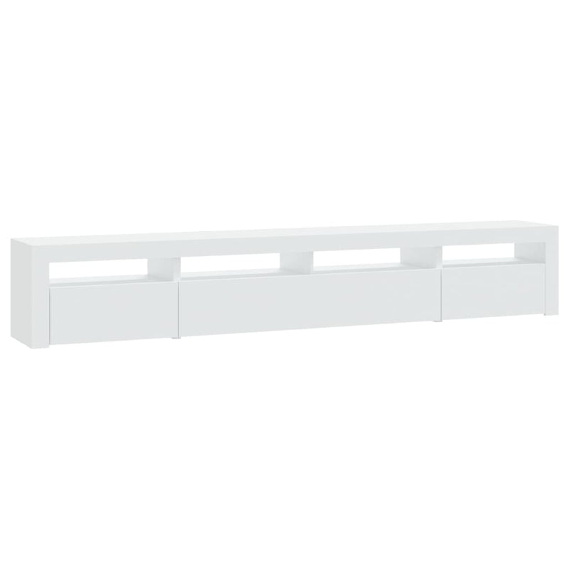 vidaXL TV Cabinet with LED Lights White 240x35x40 cm