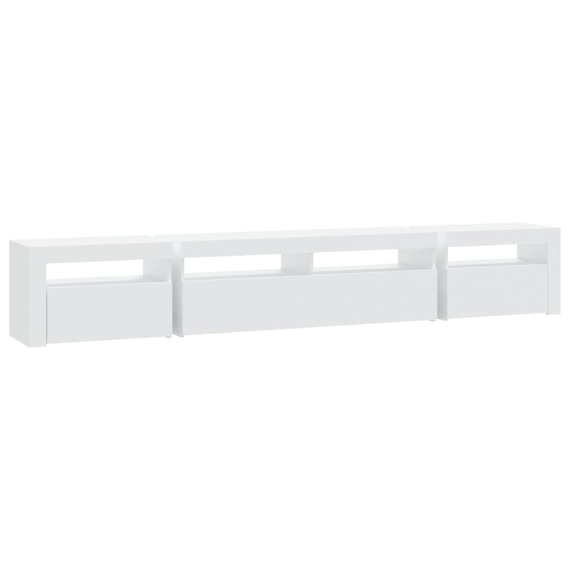 vidaXL TV Cabinet with LED Lights White 240x35x40 cm