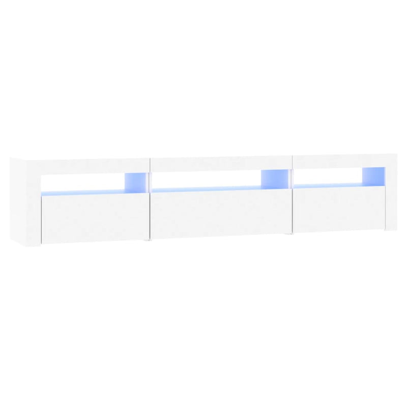 vidaXL TV Cabinet with LED Lights White 195x35x40 cm