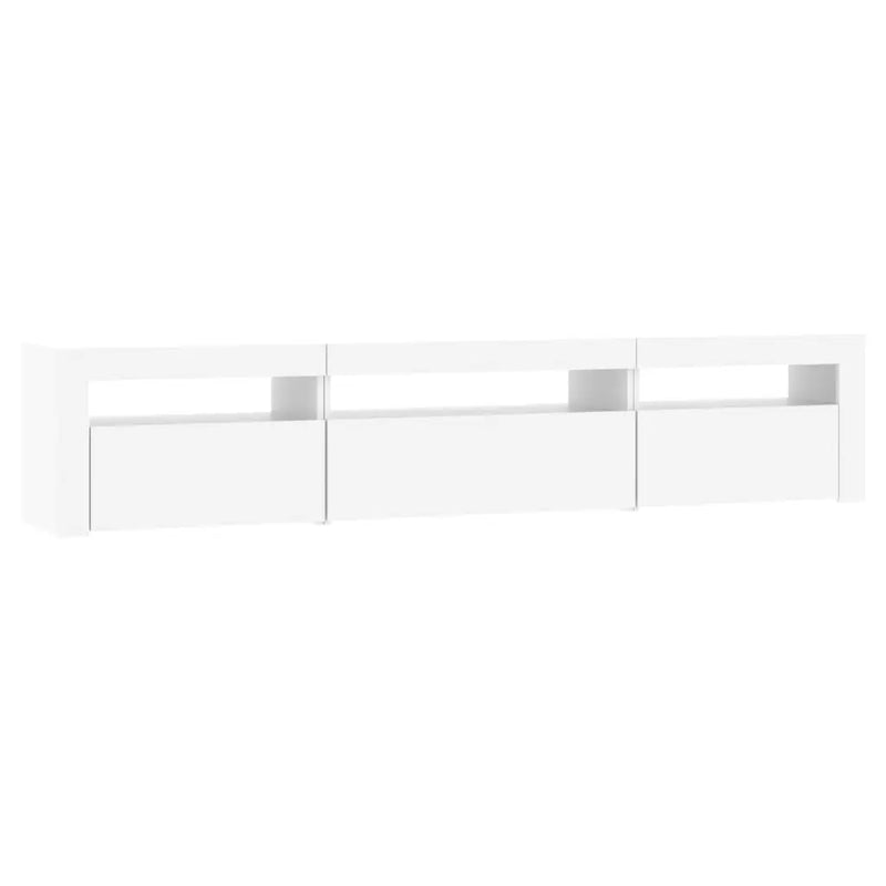 TV Cabinet with LED Lights White 195x35x40 cm