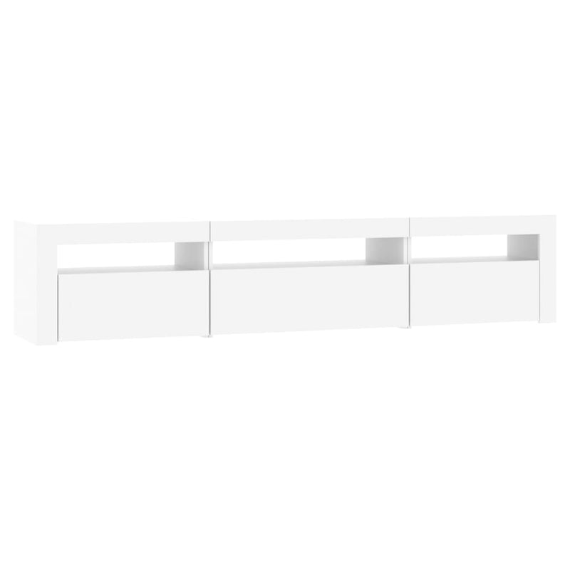 vidaXL TV Cabinet with LED Lights White 195x35x40 cm
