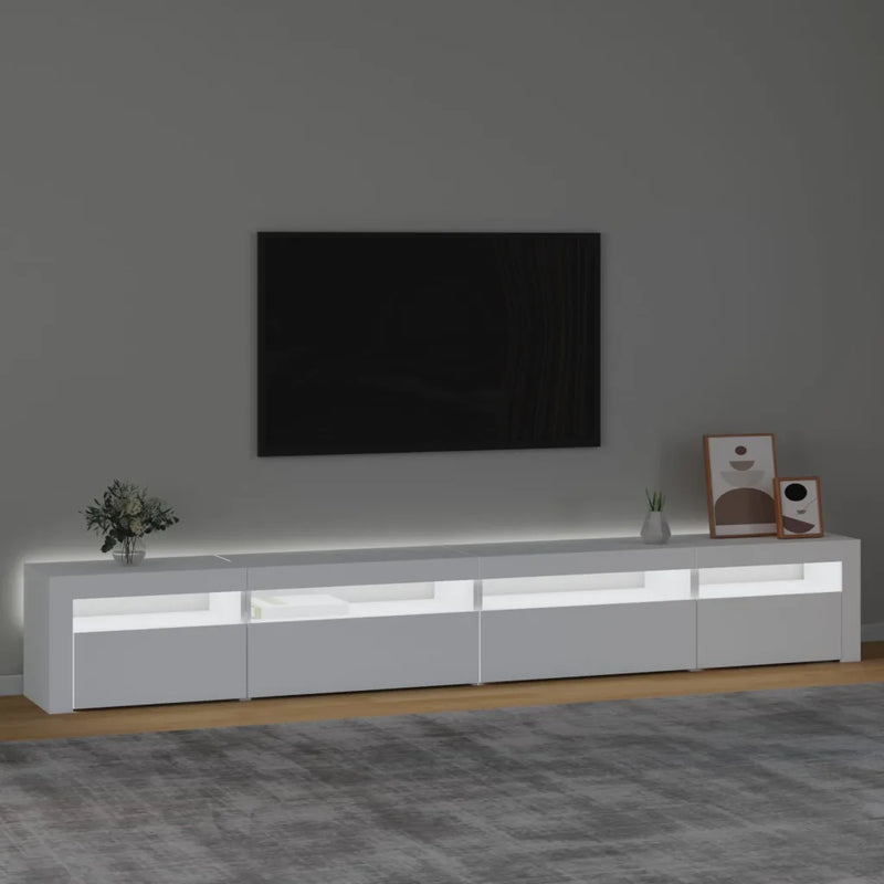 TV Cabinet with LED Lights White 270x35x40 cm