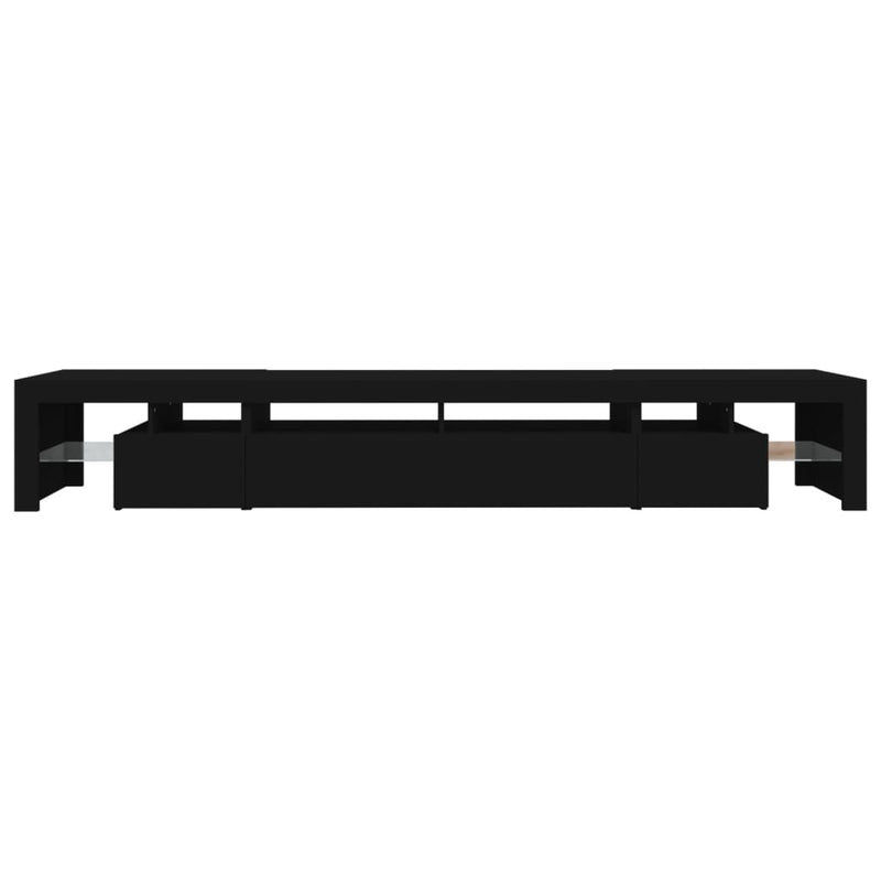 TV Cabinet with LED Lights Black 260x36.5x40 cm